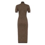 FENDI DRESS BEIGE MICRO CHECK WOOL
