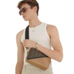 FENDI DIAGONAL CAMERA CASE FF CANVAS BAG