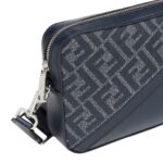 FENDI DIAGONAL CAMERA CASE BLUE FF CANVAS BAG