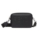 FENDI ROMA CAMERA CASE BLACK LEATHER BAG
