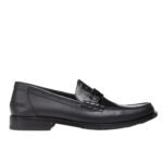 FENDI O LOCK BLACK LEATHER LOAFERS