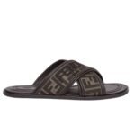 FENDI MULTICOLOR FABRIC SLIDES