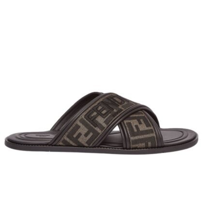 FENDI MULTICOLOR FABRIC SLIDES
