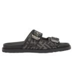 FENDI FEEL FF JACQUARD FABRIC SANDALS