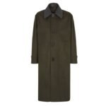 FENDI GREEN MOHAIR AND WOOL COAT