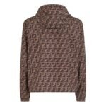 FENDI BLOUSON BROWN NYLON WINDBREAKER