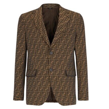 FENDI JACKET FF JACQUARD FABRIC BLAZER