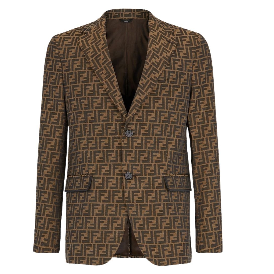 5 FENDI JACKET FF JACQUARD FABRIC BLAZER