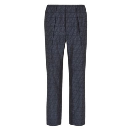 FENDI BLUE FF LABYRINTH JACQUARD PANTS