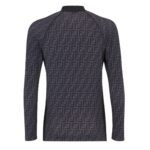 FENDI SWEATER BLUE FF LYCRA TURTLENECK TOP