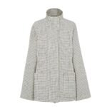 FENDI BLOUSON WHITE CHECK WOOL JACKET