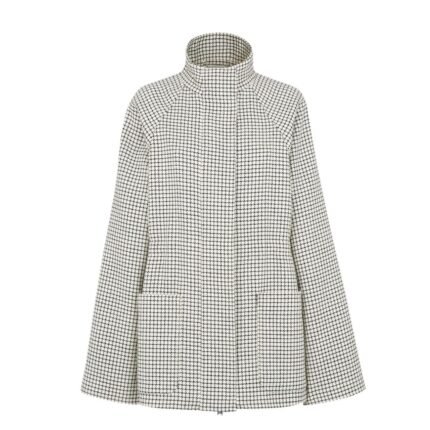 FENDI BLOUSON WHITE CHECK WOOL JACKET