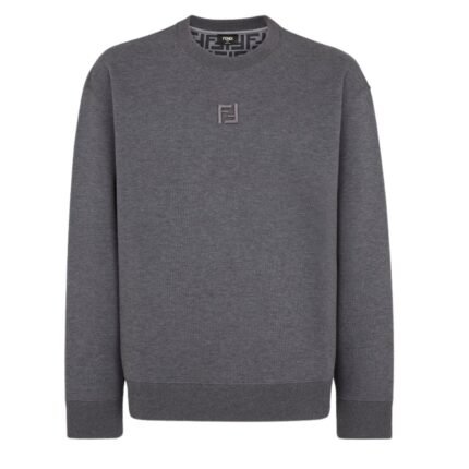 FENDI DARK GRAY COTTON SWEATSHIRT