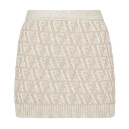 FENDI FF CASHMERE AND WOOL MINI SKIRT