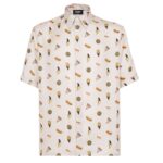 FENDI WHITE SILK FENDILICIOUS SHIRT