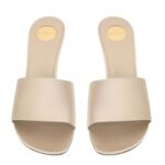SAINT LAURENT LODGE MULES IN SATIN CREPE