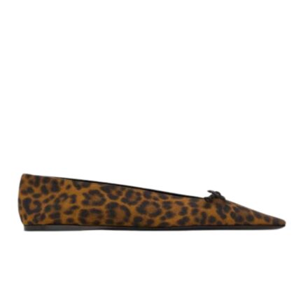 SAINT LAURENT POPPY BALLERINAS IN GROSGRAIN