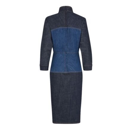 FENDI BLUE TWO TONE DENIM DRESS