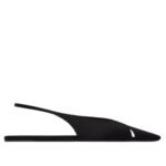 SAINT LAURENT BABYLONE SLINGBACK FLATS IN SATIN CREPE