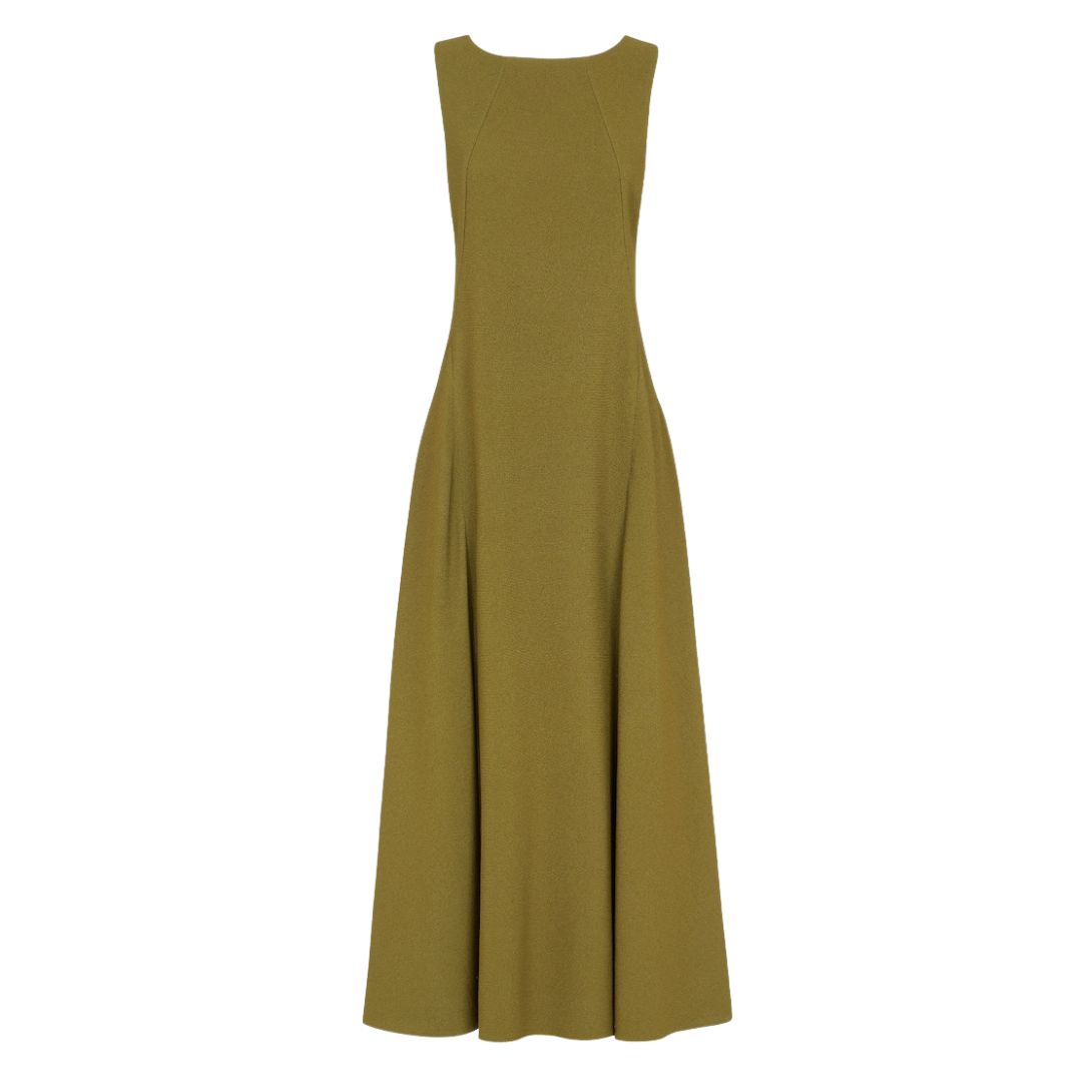 5 FENDI GREEN SABLÉ DRESS