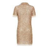FENDI TULLE DRESS WITH GOLD-COLORED BEAD EMBROIDERY