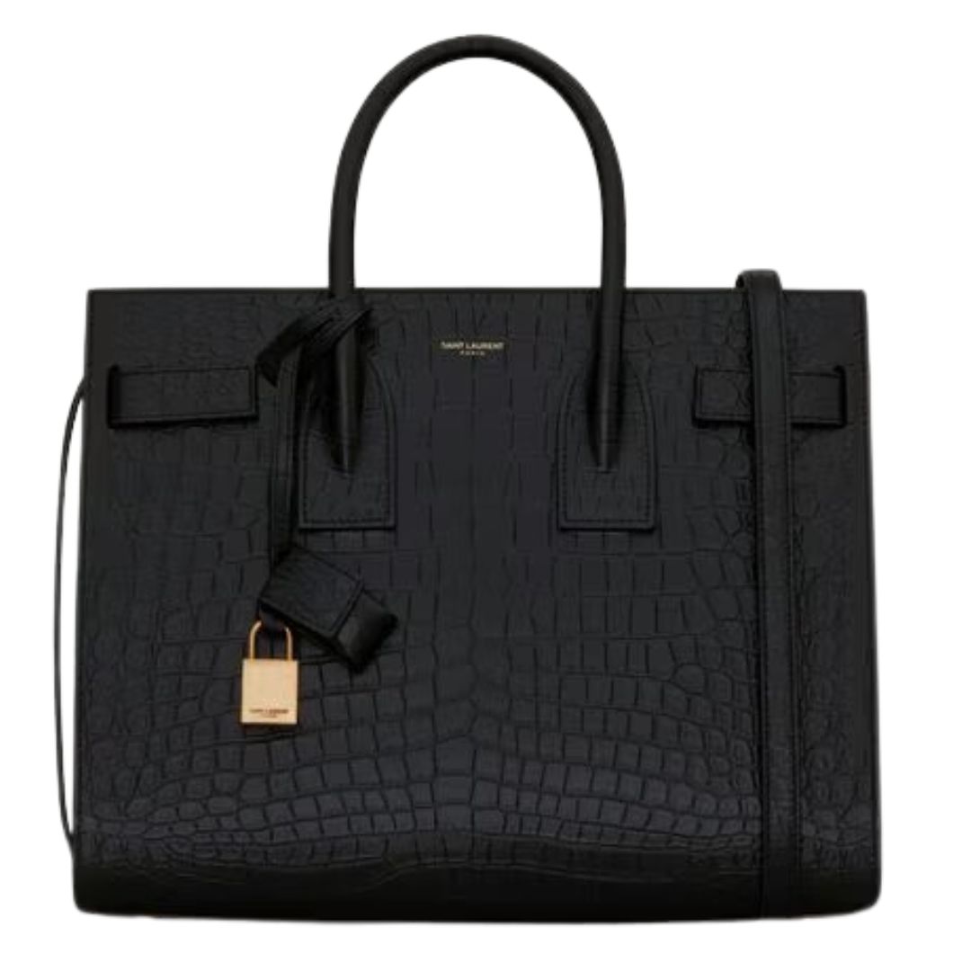 5 SAINT LAURENT SAC DE JOUR IN EMBOSSED CROCODILE LEATHER SMALL
