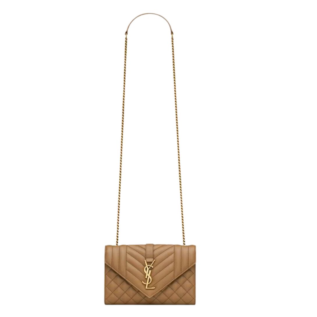 5 SAINT LAURENT ENVELOPE SMALL IN MATELASSÉ LAMBSKIN