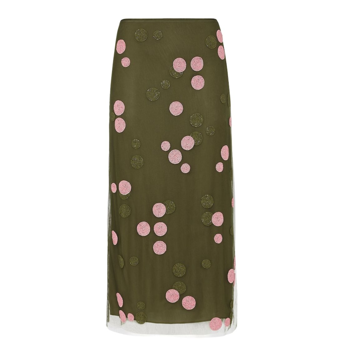 5 FENDI EMBROIDERED TULLE SKIRT