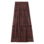 SAINT LAURENT RUFFLED SKIRT IN PAISLEY SILK CREPON