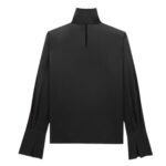 SAINT LAURENT TURTLENECK BLOUSE IN SILK SATIN