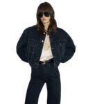 SAINT LAURENT 80S JACKET IN DARK BLUE BLACK DENIM