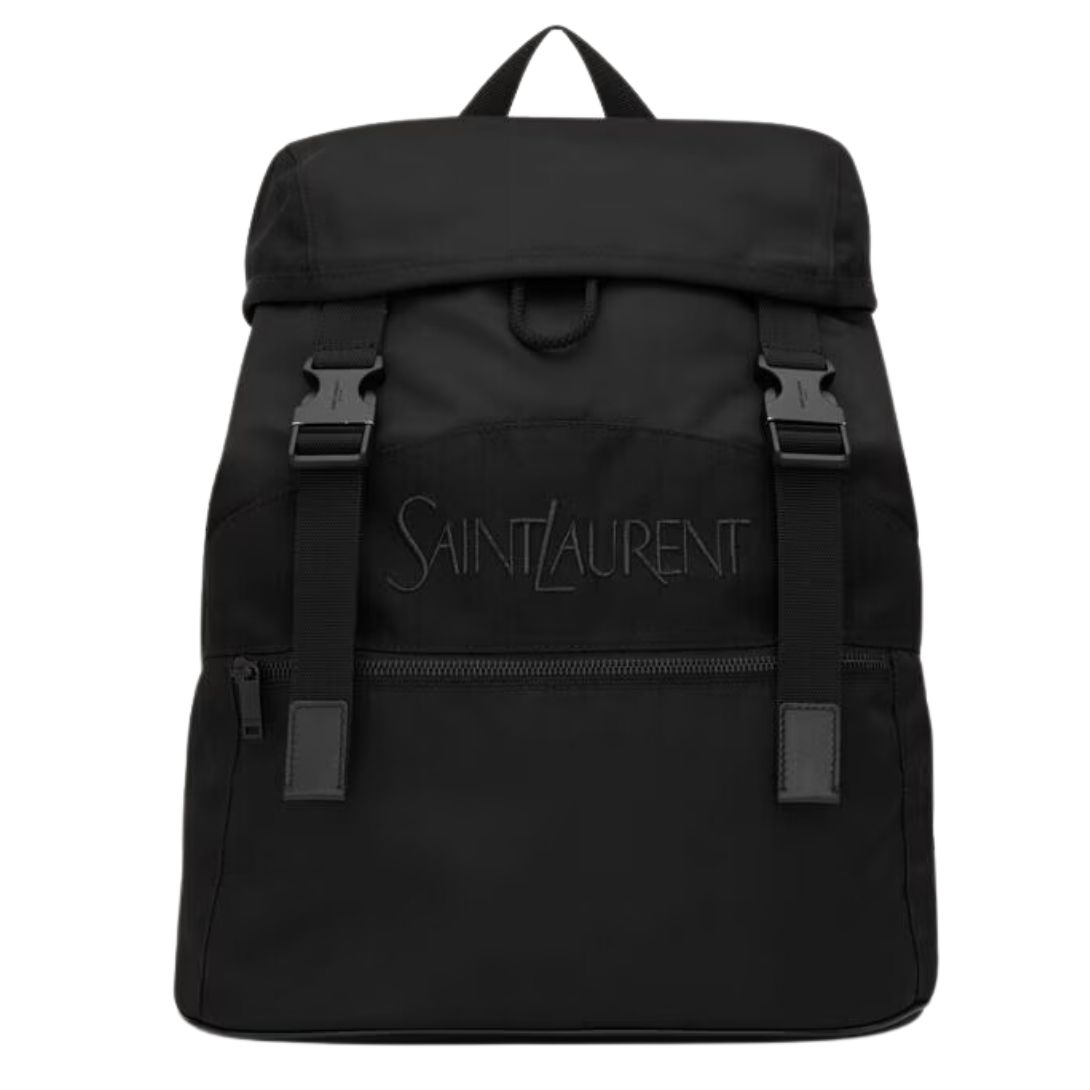 5 SAINT LAURENT BACKPACK IN ECONYL AND VEGETABLE TANNED LEATHER