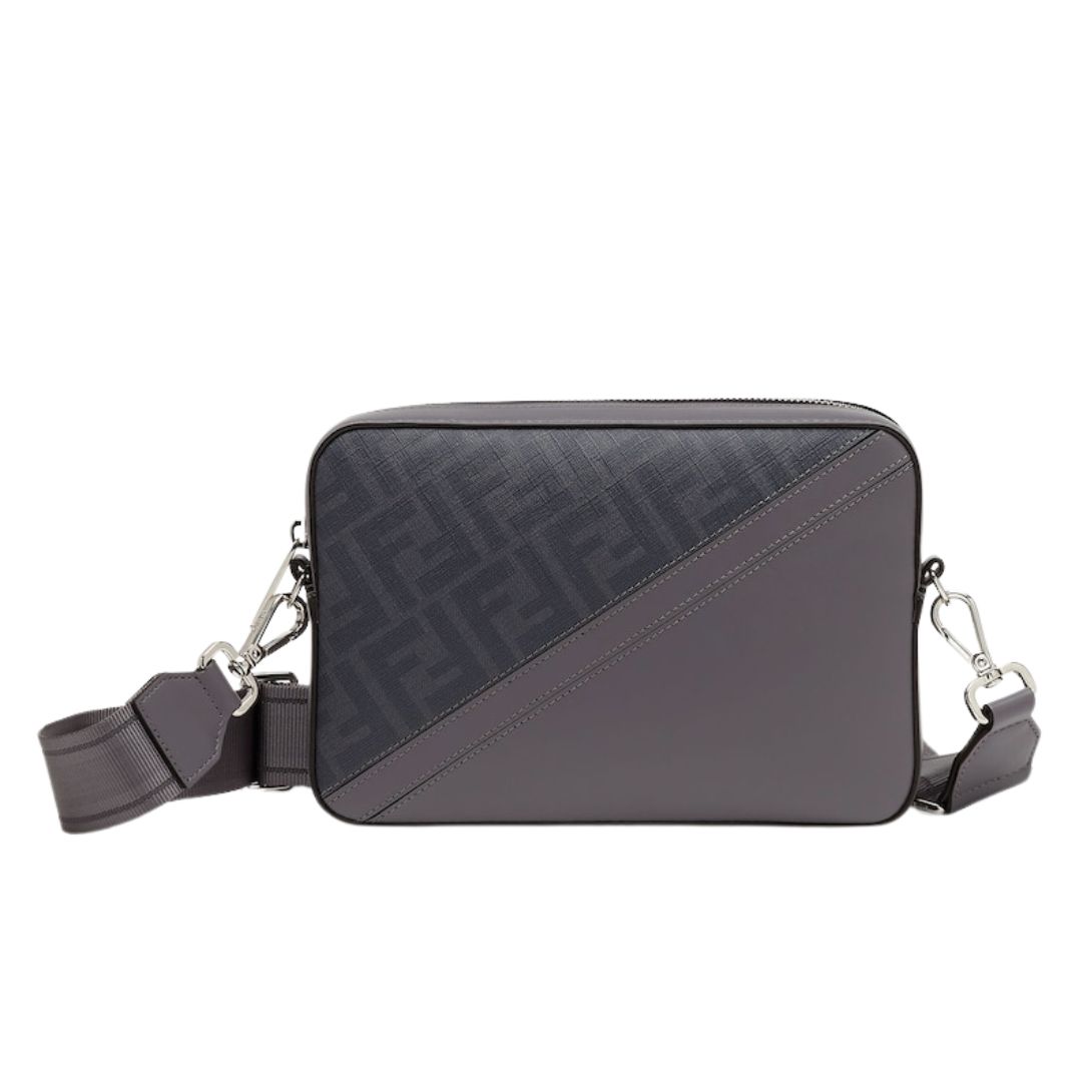5 FENDI DIAGONAL CAMERA CASE FF CANVAS BAG