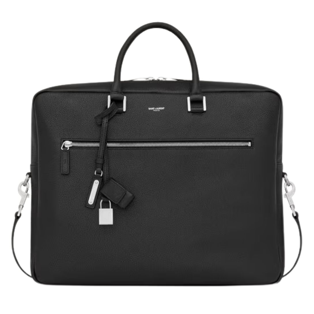 5 SAINT LAURENT SAC DE JOUR LARGE BRIEFCASE IN GRAINED LEATHER