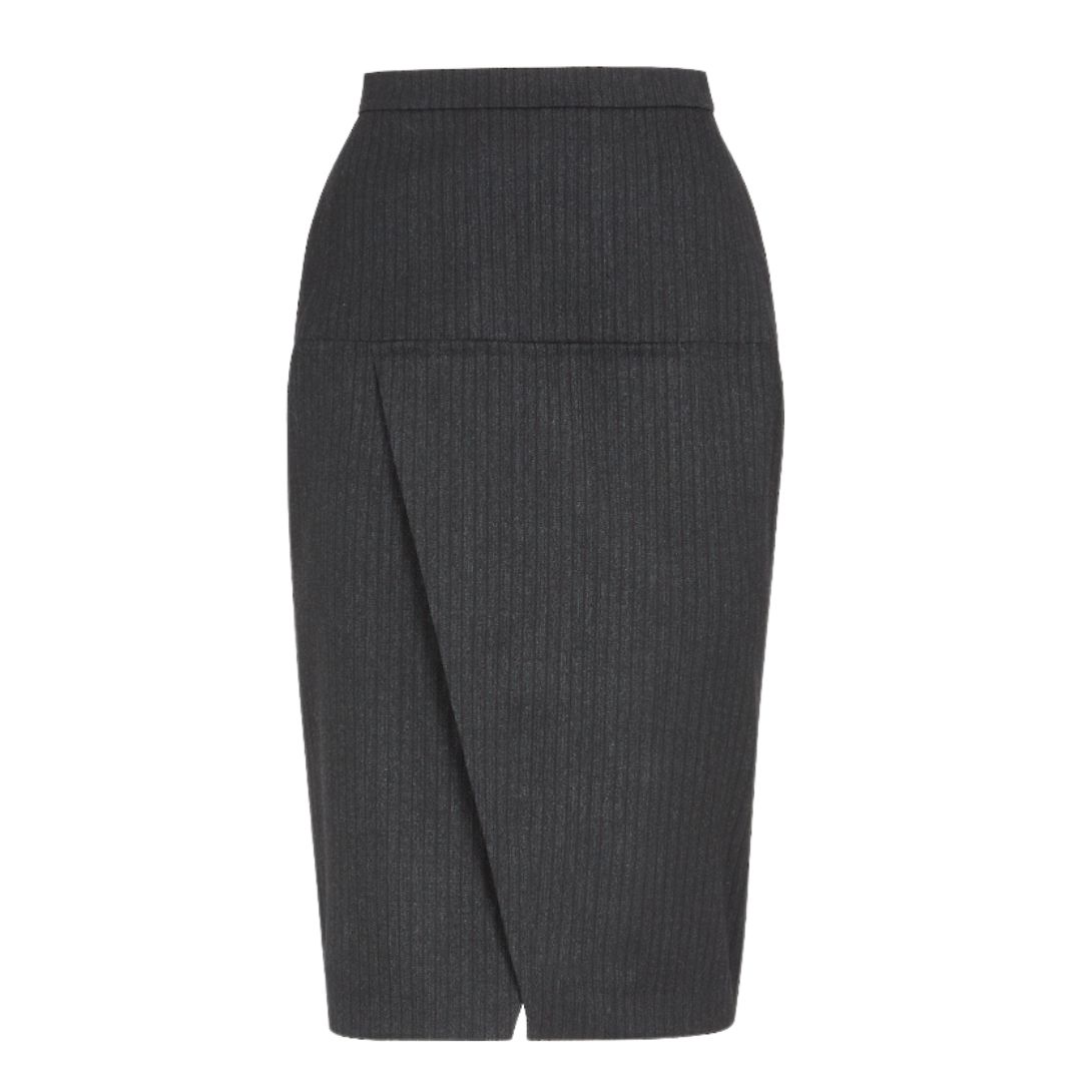 5 FENDI PINSTRIPED WOOL SKIRT
