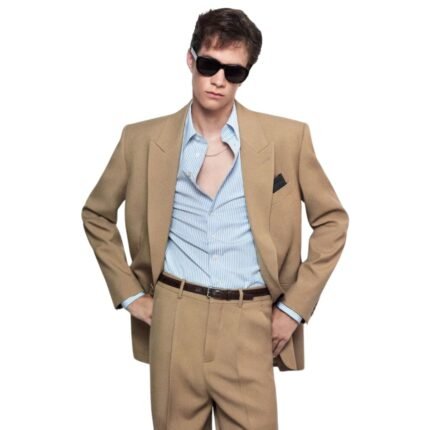 SAINT LAURENT HIGH WAISTED PANTS IN WOOL GABARDINE