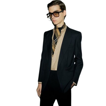SAINT LAURENT JACKET IN WOOL CHINÉ