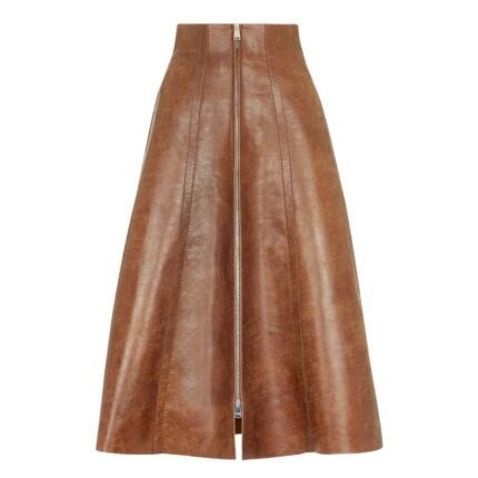 FENDI BROWN LEATHER SKIRT