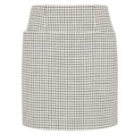 FENDI WHITE CHECK WOOL MINI SKIRT