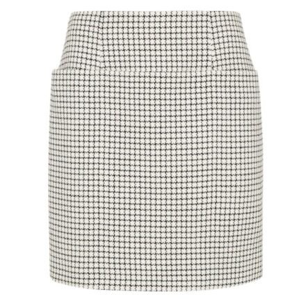 FENDI WHITE CHECK WOOL MINI SKIRT