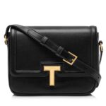 TOM FORD SMOOTH LEATHER WALLIS SMALL SHOULDER BAG CAPPUCCINO