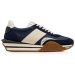 TOM FORD SUEDE TECHNICAL FABRIC JAMES SNEAKER MIDNIGHT BLUE