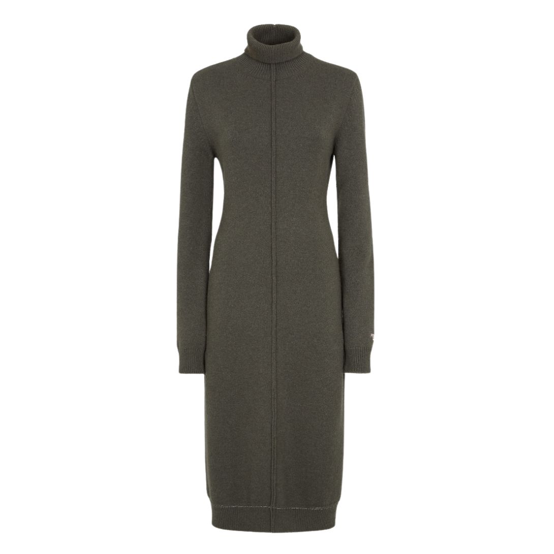 5 FENDI DRESS DARK GREEN CASHMERE