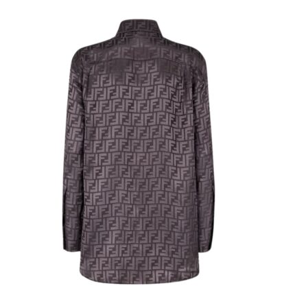 FENDI DARK PURPLE FF SILK SHIRT