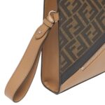FENDI DIAGONAL FLAT MULTICOLOR LEATHER POUCH