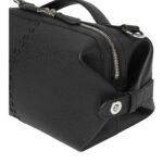 FENDI SELLERIA SIESTA SMALL BLACK LEATHER BAG WITH 266 HAND-SEWN TOPSTITCHES