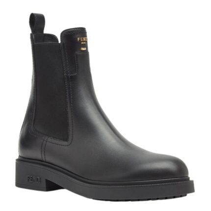 FENDI FILO BLACK LEATHER BIKER BOOTS