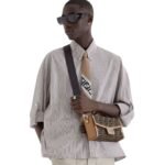 FENDI SOFT TRUNK BAGUETTE FF JACQUARD FABRIC BAG