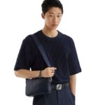 FENDI DIAGONAL CAMERA CASE BLUE FF CANVAS BAG
