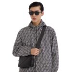 FENDI DIAGONAL CAMERA CASE BLACK LEATHER BAG